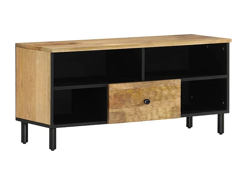 Meuble TV 100x33x46 cm bois massif de manguier