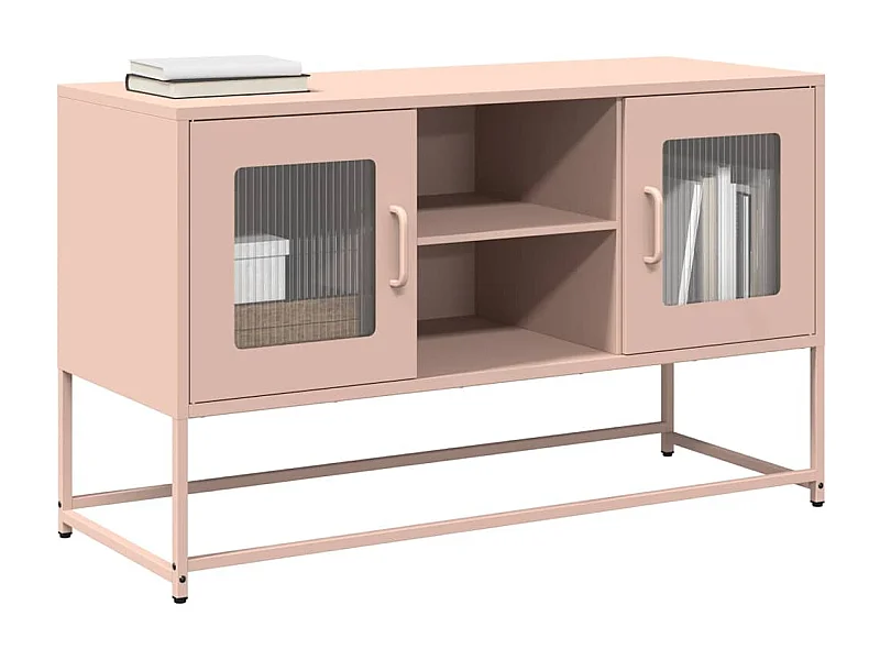 Meuble TV rose 100,5x39x60,5 cm acier