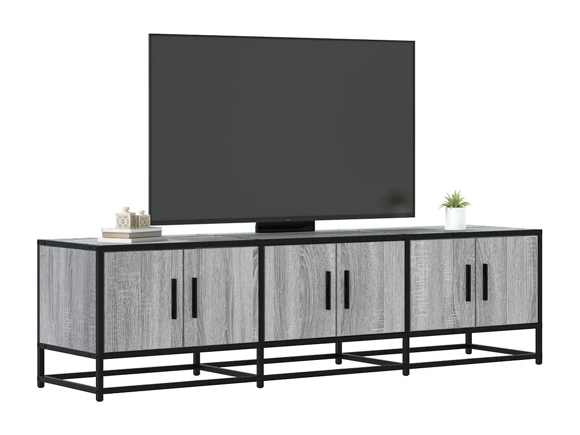 Meuble TV sonoma gris 150x35x41 cm bois d'ingénierie et métal