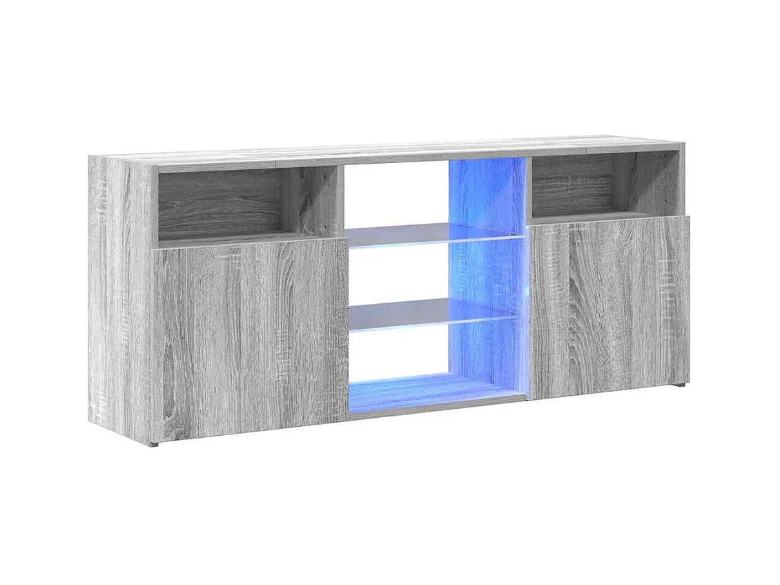 Mobile TV grigio Sonoma con luci LED 120x30x50 cm