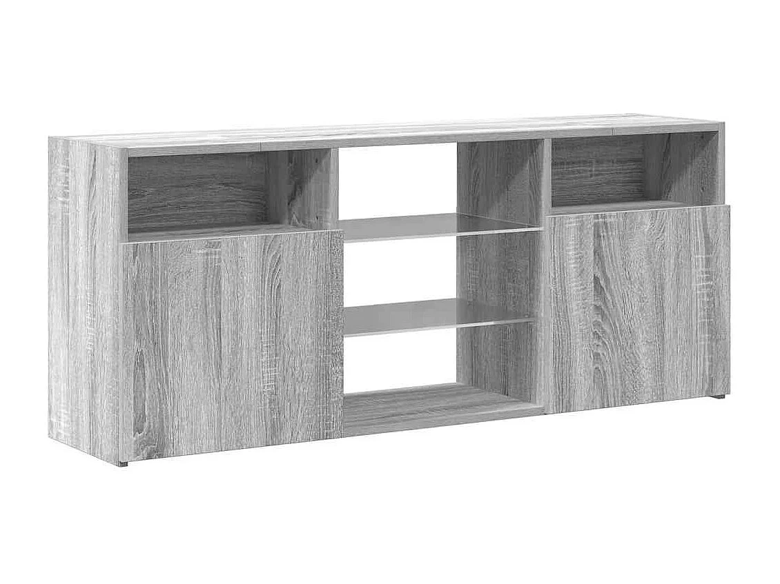 Mobile TV grigio Sonoma con luci LED 120x30x50 cm