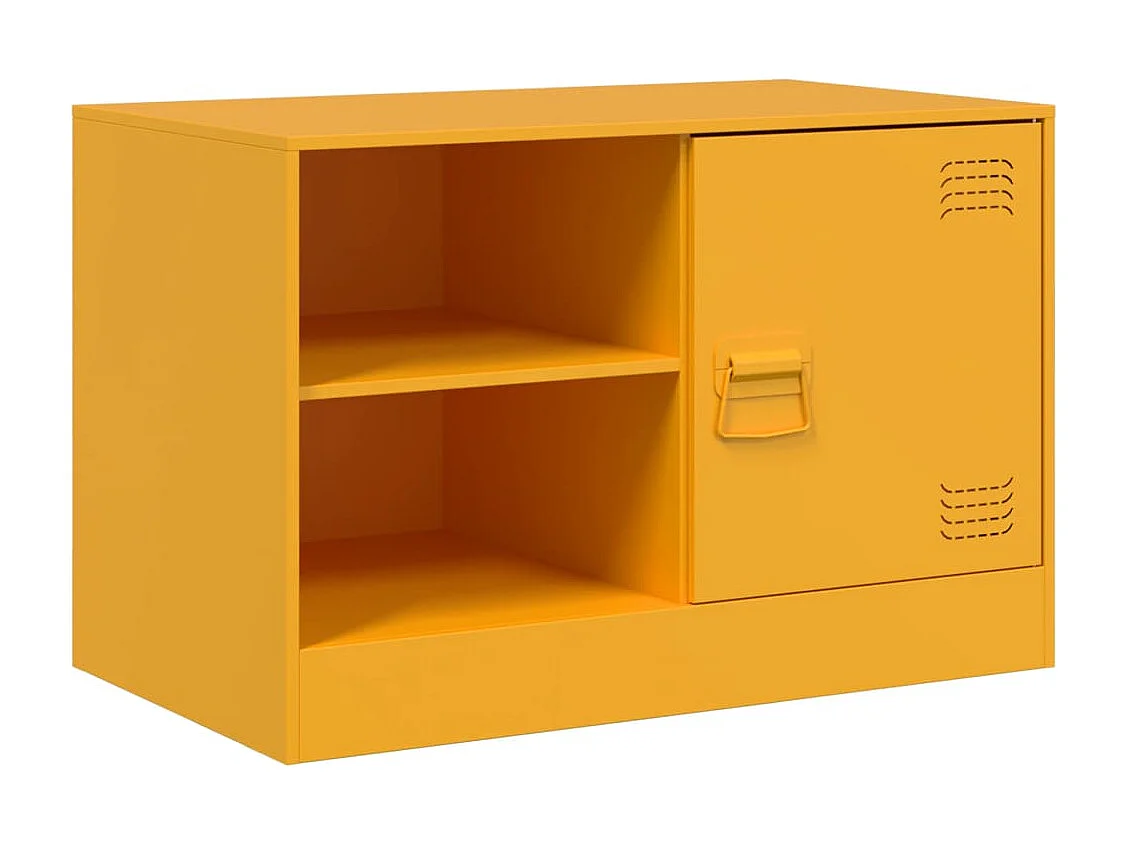 Meuble TV jaune moutarde 67x39x44 cm acier