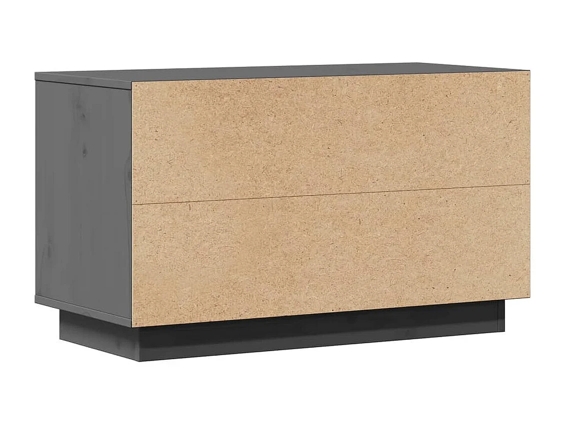 Mobile TV grigio 74x35x44 cm Legno massello di pino