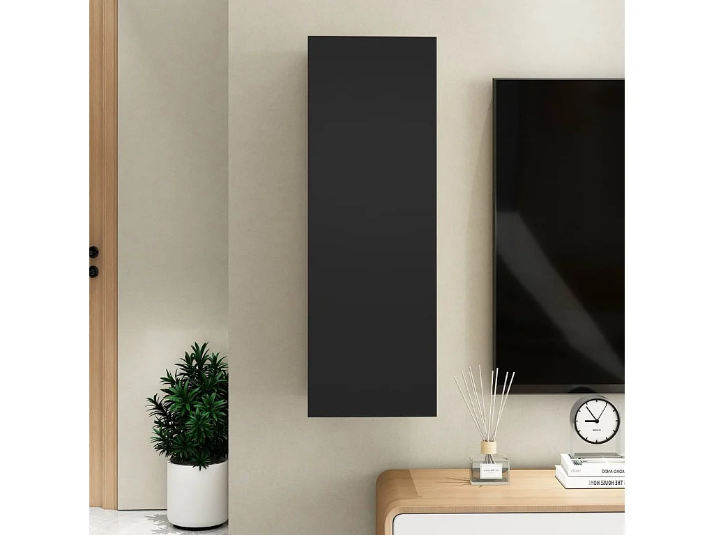 Meuble TV Noir 30,5x30x90 cm Bois d’ingénierie