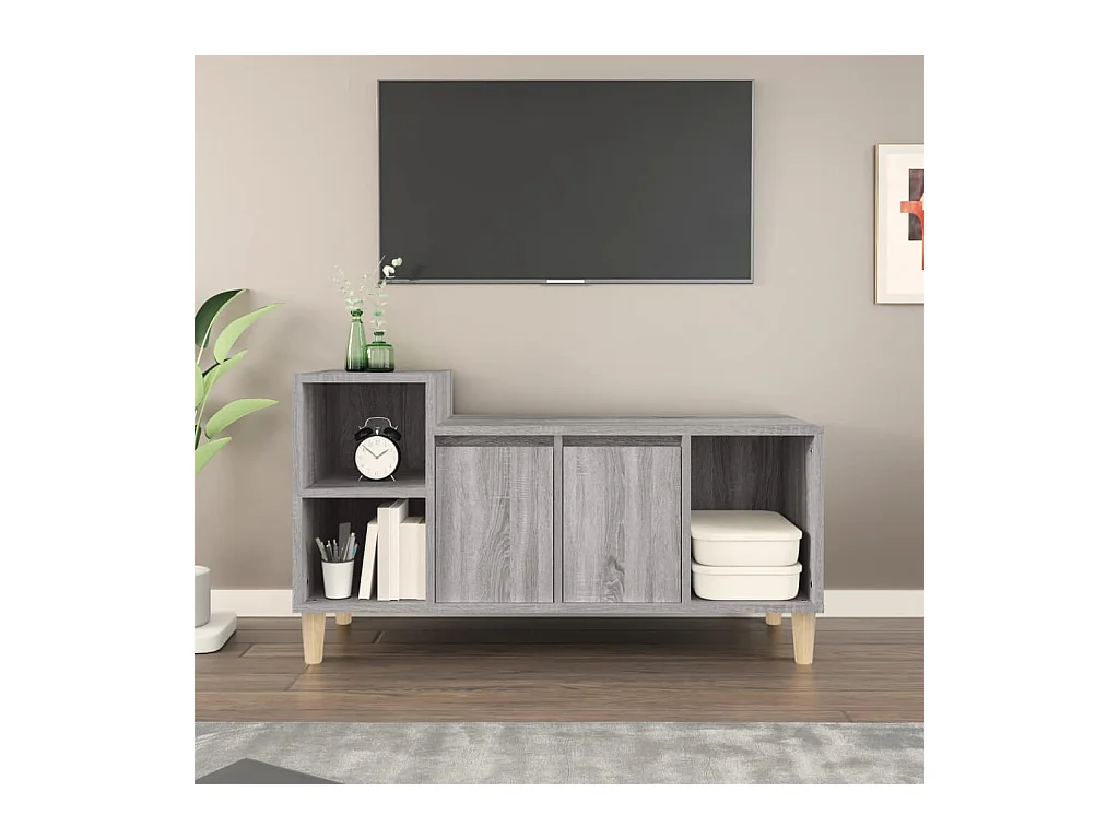 Sonoma TV-Schrank grau 100x35x55 cm Holzwerkstoff