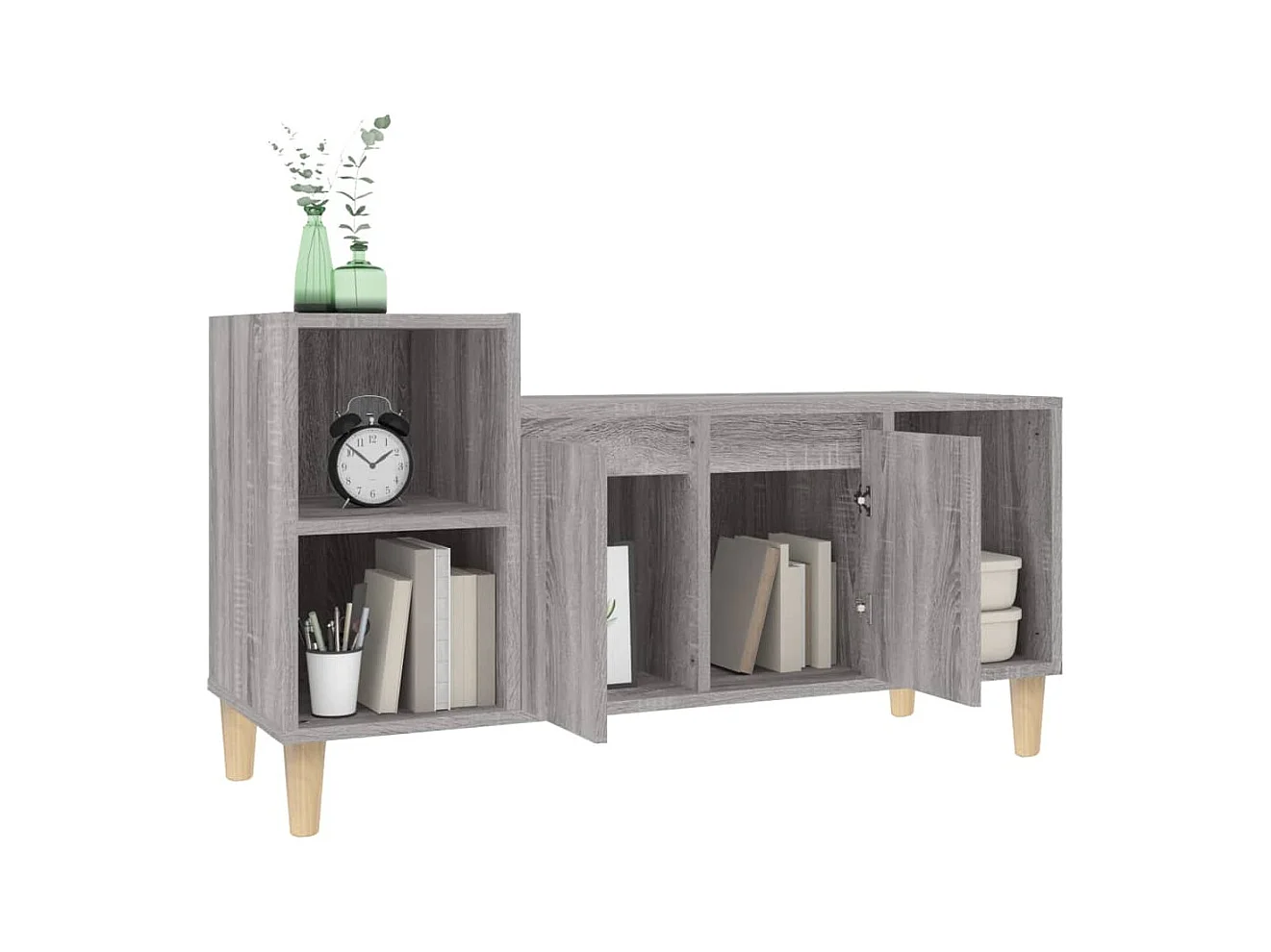 Sonoma TV-Schrank grau 100x35x55 cm Holzwerkstoff