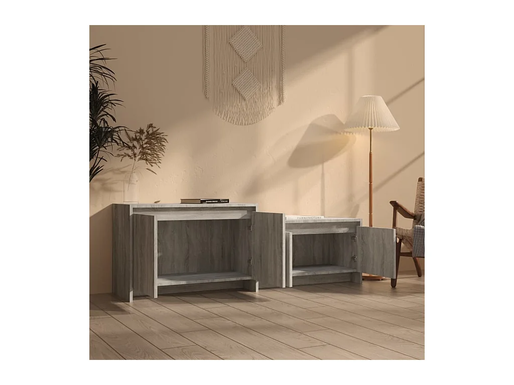 Meuble TV Sonoma gris 146,5x35x50 cm Bois d'ingénierie