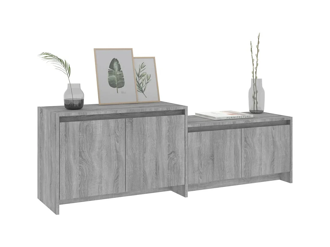 Meuble TV Sonoma gris 146,5x35x50 cm Bois d'ingénierie