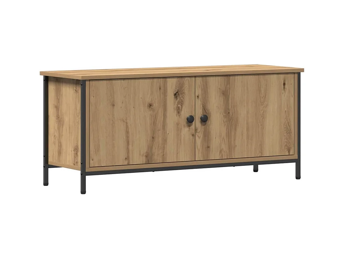 Meuble TV chêne artisanal 100 x 35 x 45 cm Bois d'ingénierie