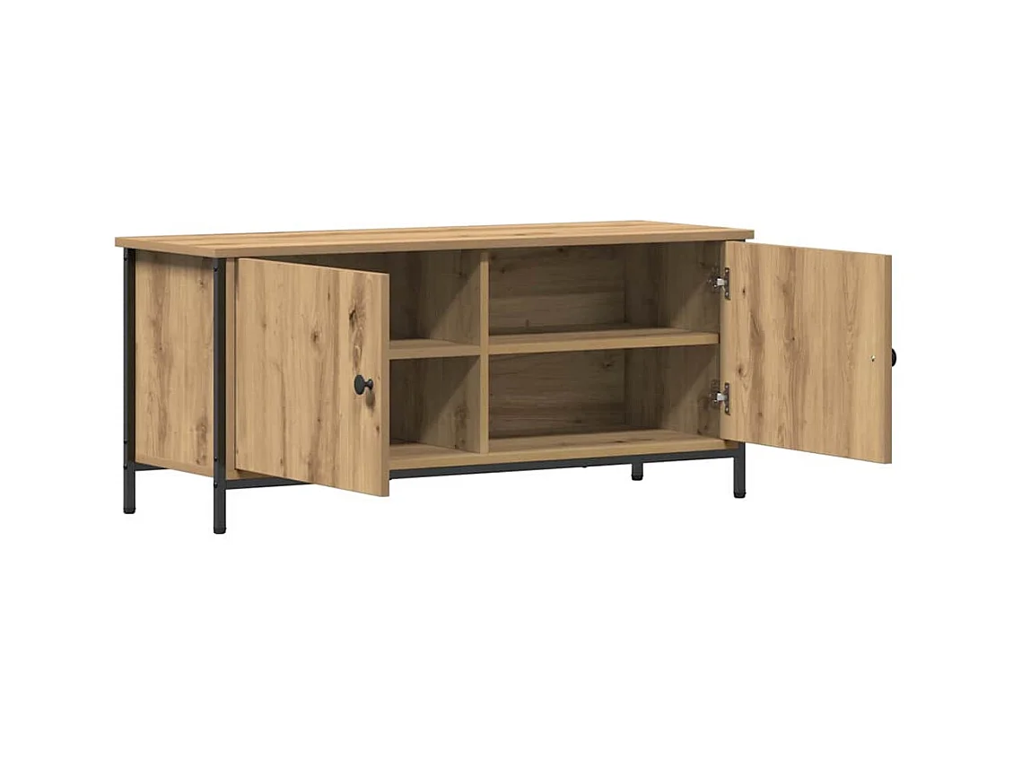 Meuble TV chêne artisanal 100 x 35 x 45 cm Bois d'ingénierie