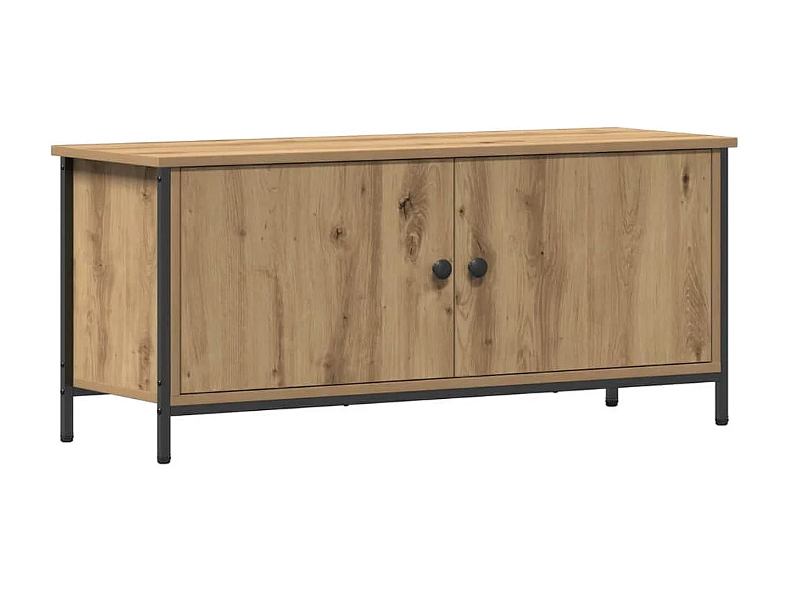 Meuble TV chêne artisanal 100 x 35 x 45 cm Bois d'ingénierie