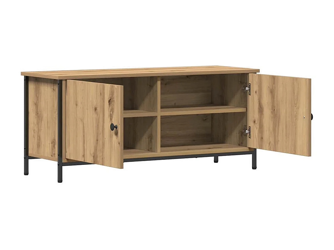 Meuble TV chêne artisanal 100 x 35 x 45 cm Bois d'ingénierie