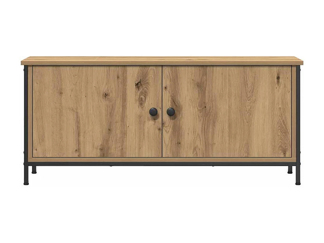 Meuble TV chêne artisanal 100 x 35 x 45 cm Bois d'ingénierie