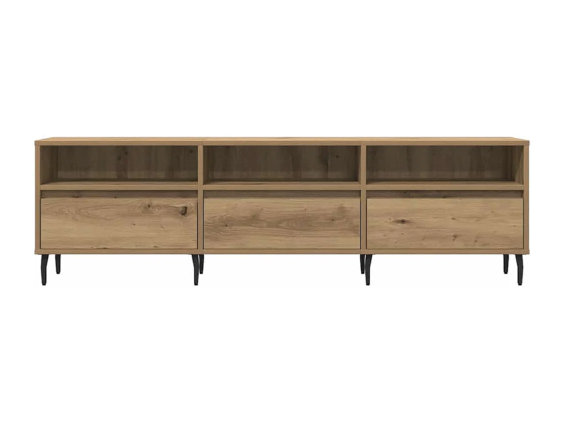 Handgemaakte eikenhouten tv-kast 150x30x44,5 cm bewerkt hout