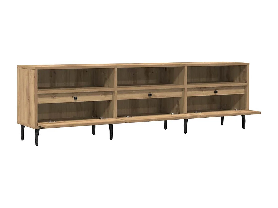 Handgemaakte eikenhouten tv-kast 150x30x44,5 cm bewerkt hout
