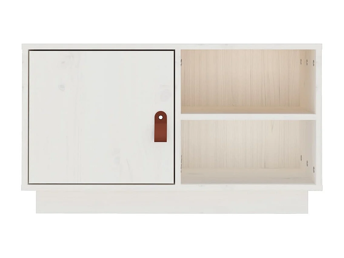 Mobile TV bianco 70x34x40 cm Legno massello di pino