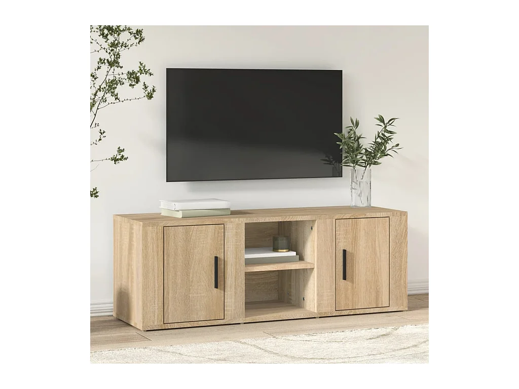 Mobile TV in rovere Sonoma 100x31,5x35 cm in legno ingegnerizzato