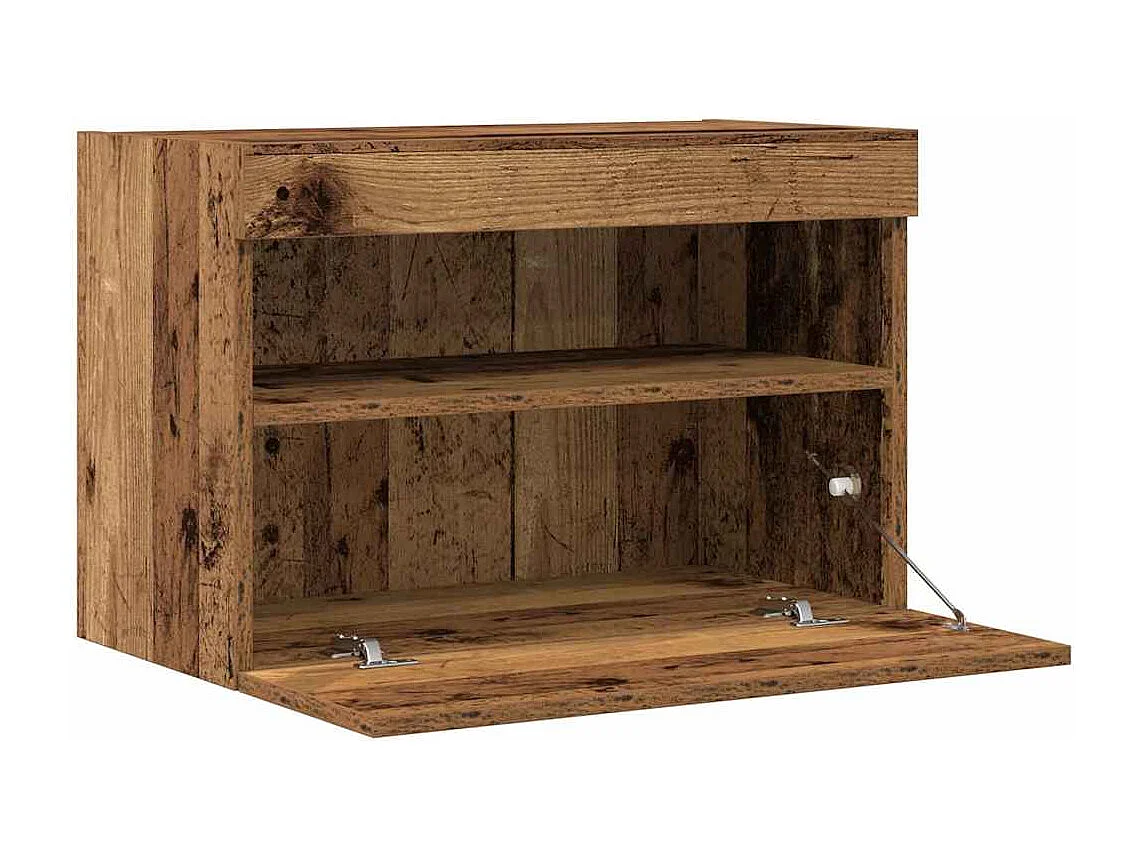 Meuble TV avec éclairage LED Bois ancien 60x30x40 cm