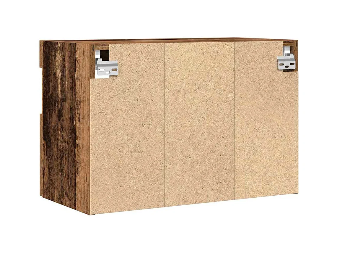 Meuble TV avec éclairage LED Bois ancien 60x30x40 cm