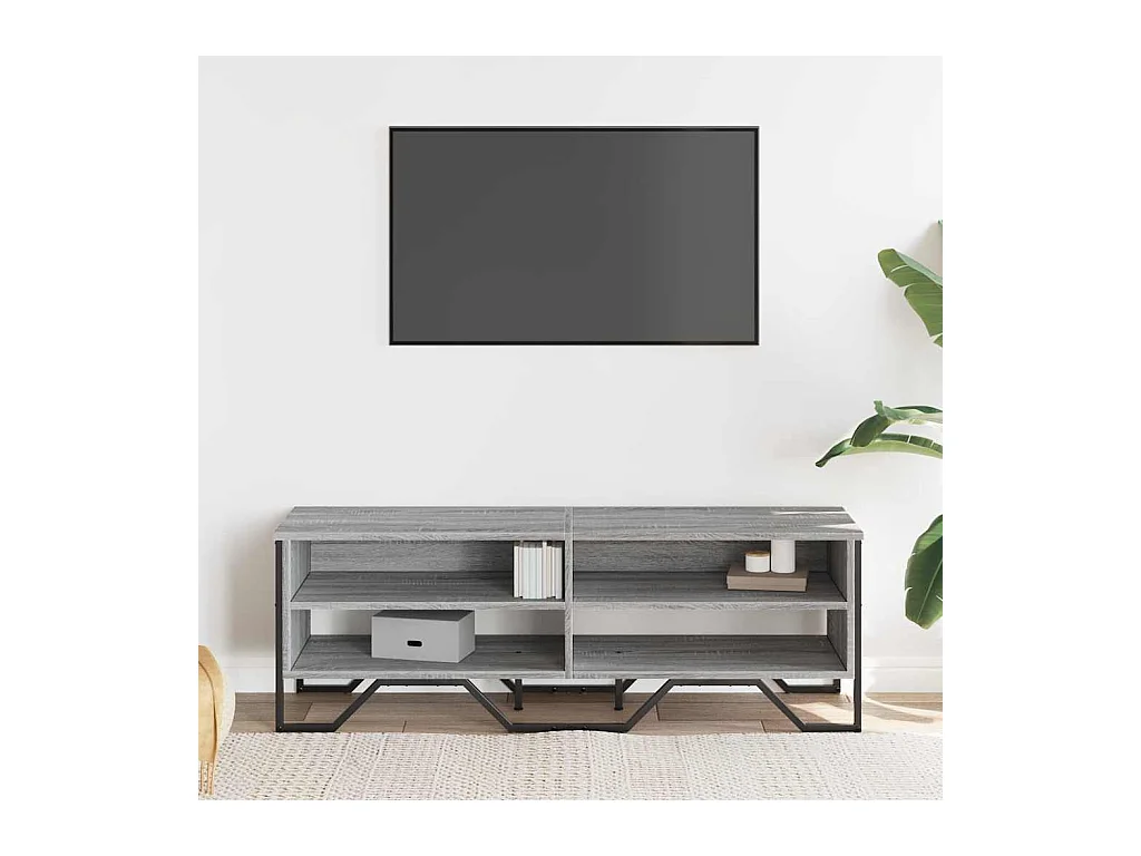 Meuble TV sonoma gris 122x34x41 cm bois d'ingénierie