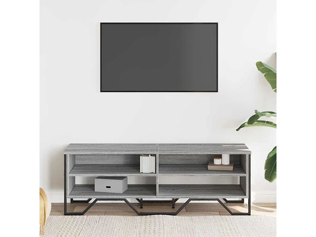 Meuble TV sonoma gris 122x34x41 cm bois d'ingénierie