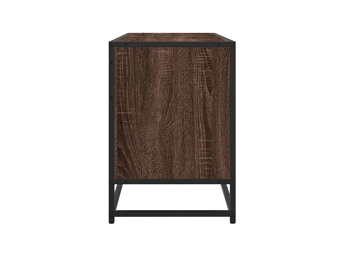 Meuble TV chêne marron 150x35x41 cm bois d'ingénierie et métal