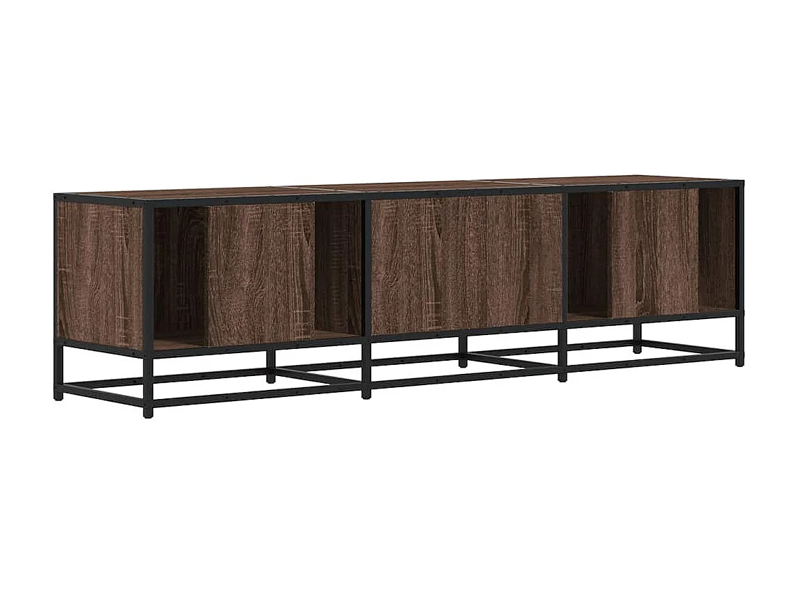 Meuble TV chêne marron 150x35x41 cm bois d'ingénierie et métal