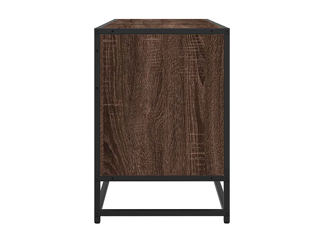 TV-Schrank aus brauner Eiche 150 x 35 x 41 cm, Holzwerkstoff und Metall