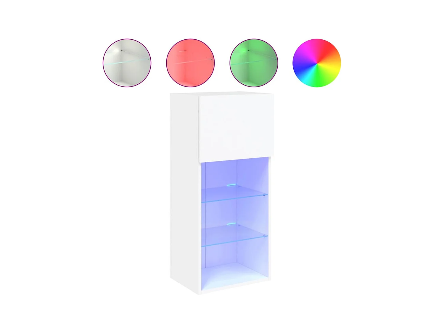 Meuble TV avec lumières LED blanc 40,5x30x90 cm