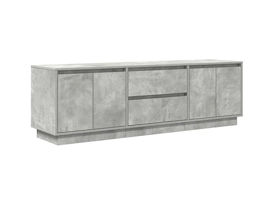 Meuble TV avec lumières LED gris béton 160,5x41x50 cm