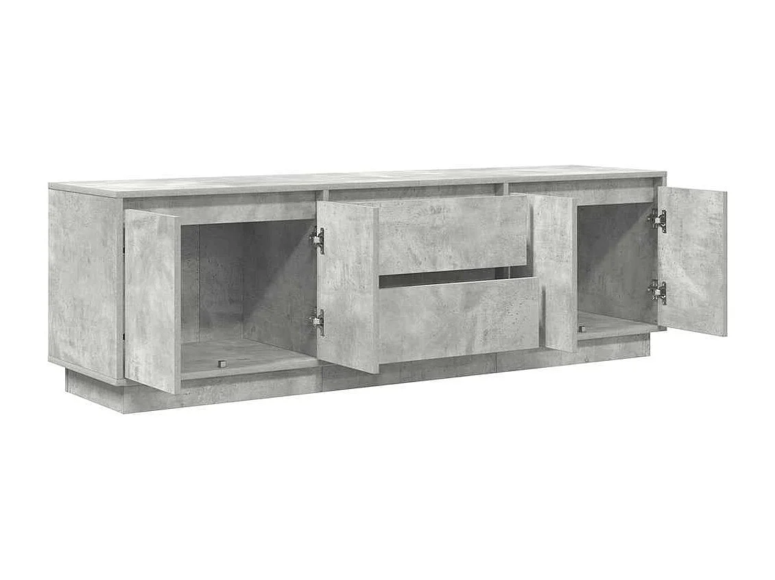 Meuble TV avec lumières LED gris béton 160,5x41x50 cm