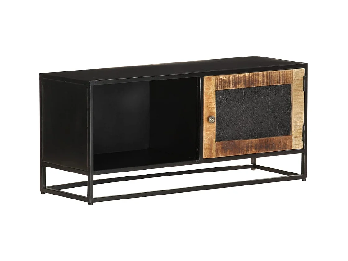 Meuble TV 90x30x40 cm Bois de manguier brut