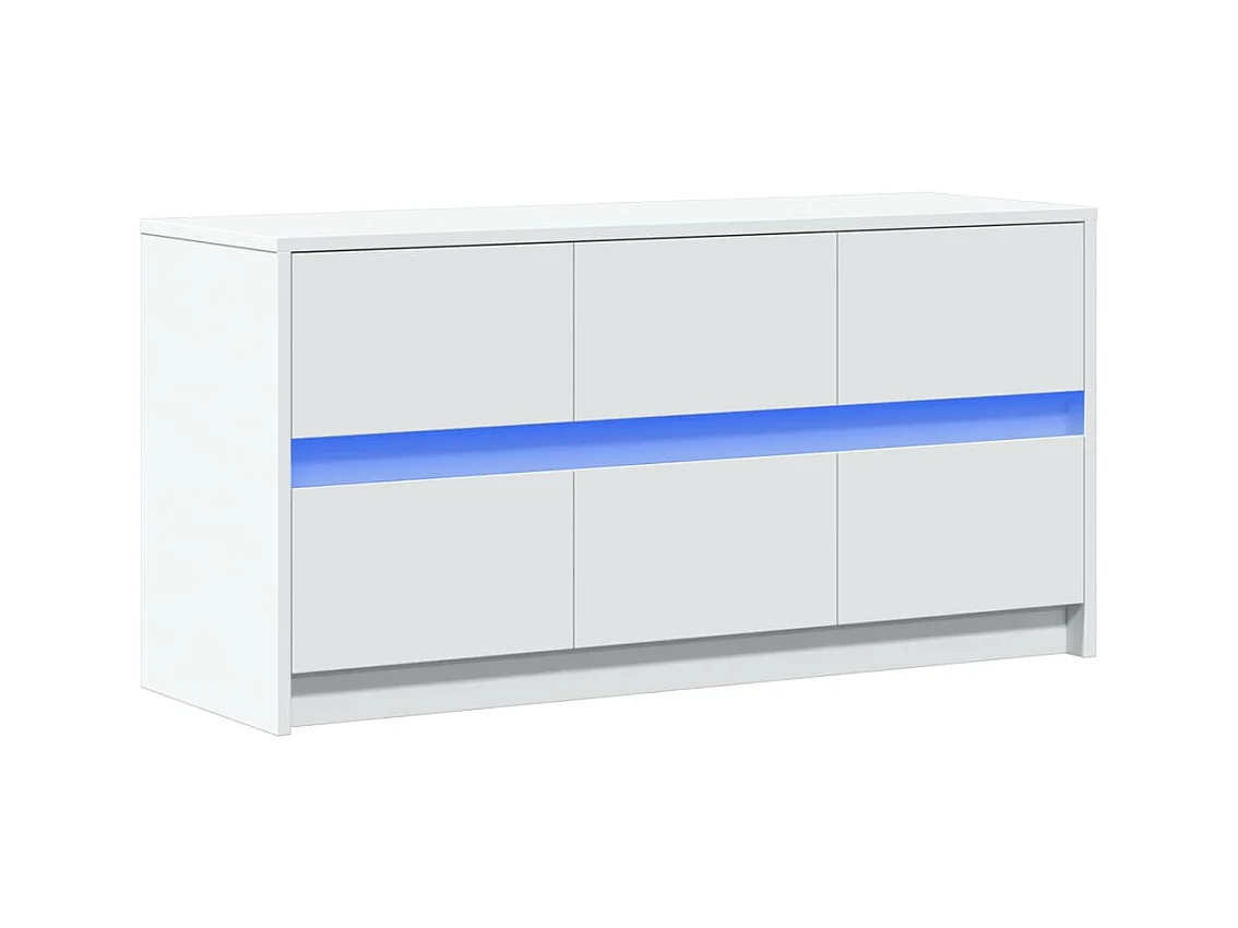 Meuble TV avec LED blanc 100x34x50 cm bois d'ingénierie