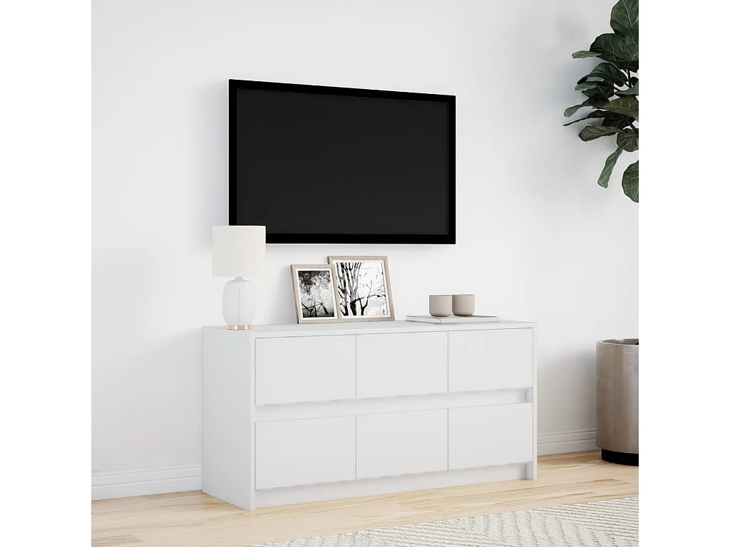 Meuble TV avec LED blanc 100x34x50 cm bois d'ingénierie