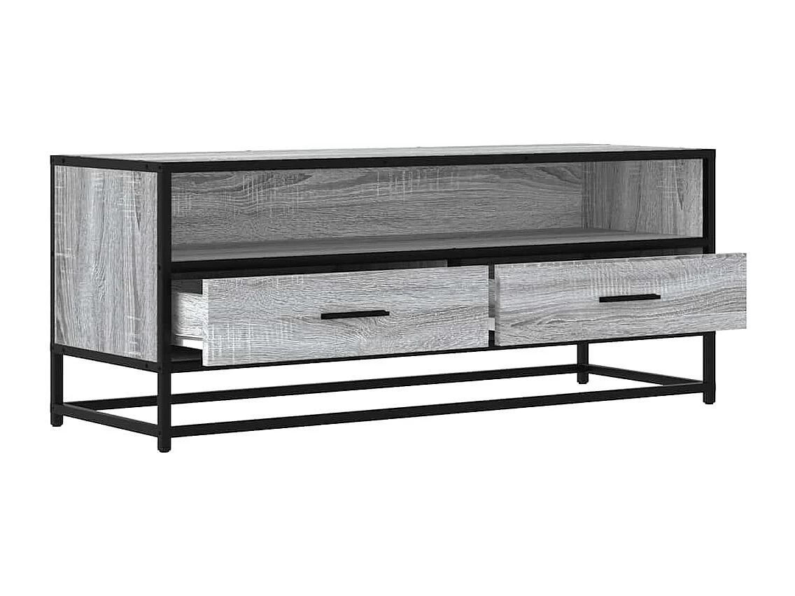 Meuble TV sonoma gris 100x34,5x40 cm bois d'ingénierie et métal