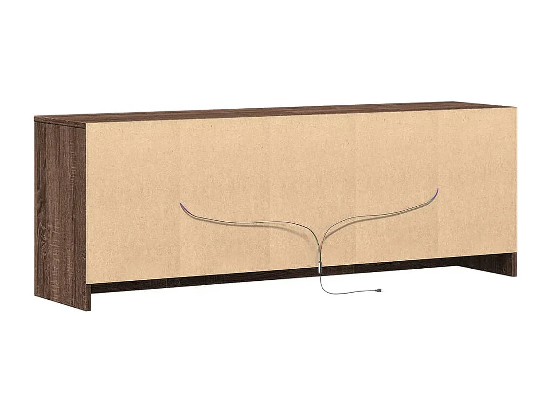 Meuble TV avec LED chêne marron 139,5x34x50cm bois d'ingénierie