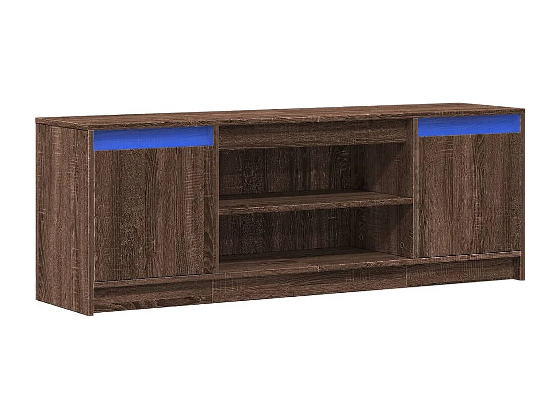Meuble TV avec LED chêne marron 139,5x34x50cm bois d'ingénierie