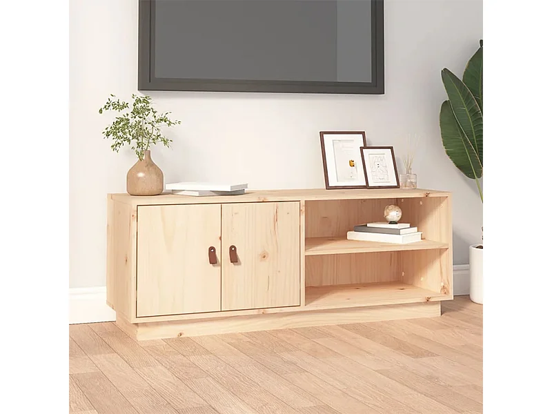 TV-Schrank 105x34x40 cm Massivholz Kiefer