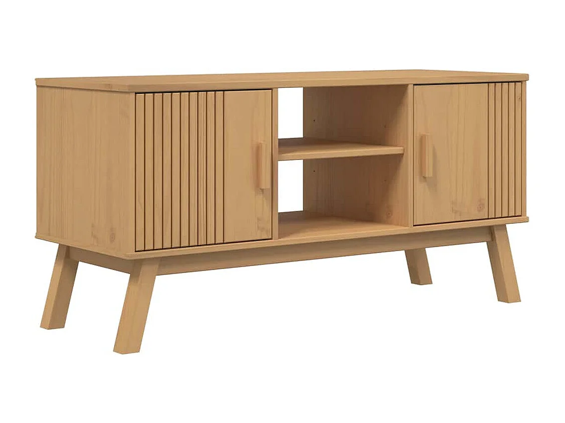 Meuble TV OLDEN marron 114x43x57 cm bois de pin massif