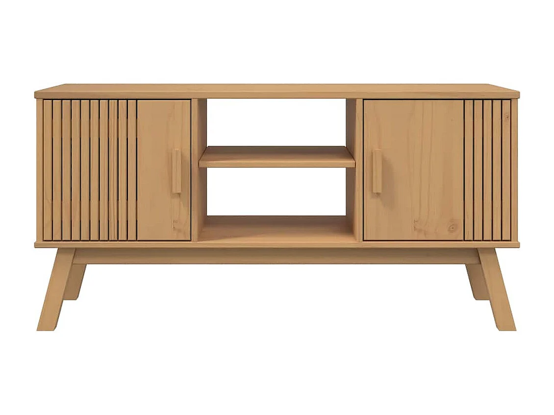 Meuble TV OLDEN marron 114x43x57 cm bois de pin massif