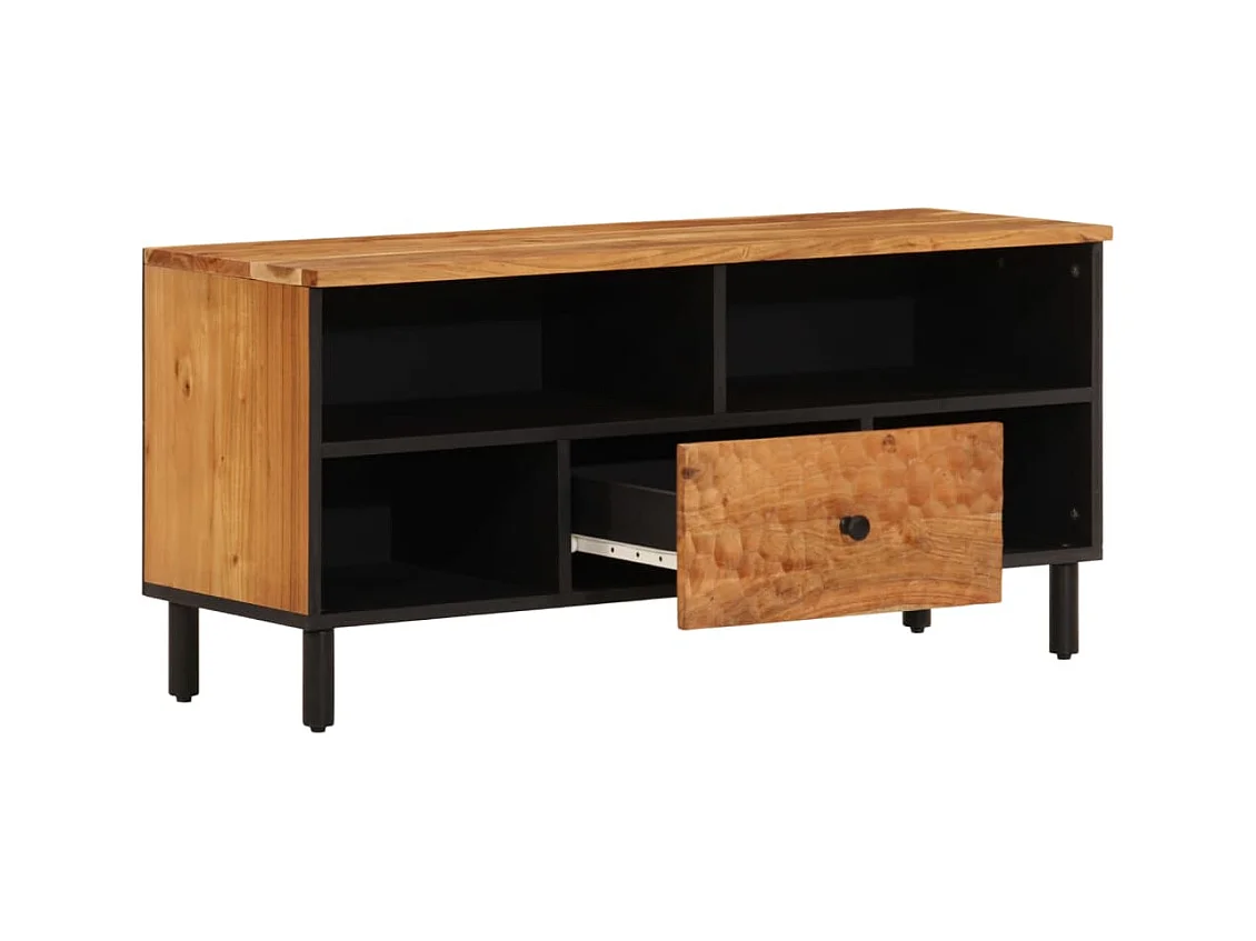 Meuble TV 100x33x46 cm bois d'acacia solide