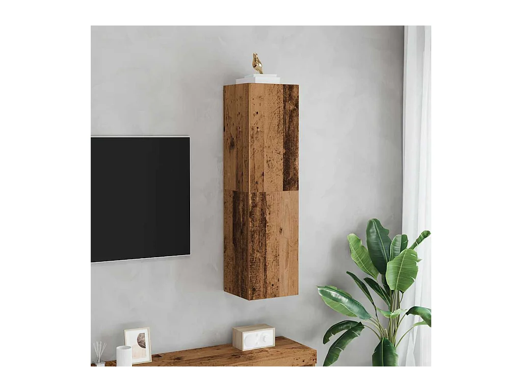 Meuble TV vieux bois 30,5x30x110 cm bois d'ingénierie