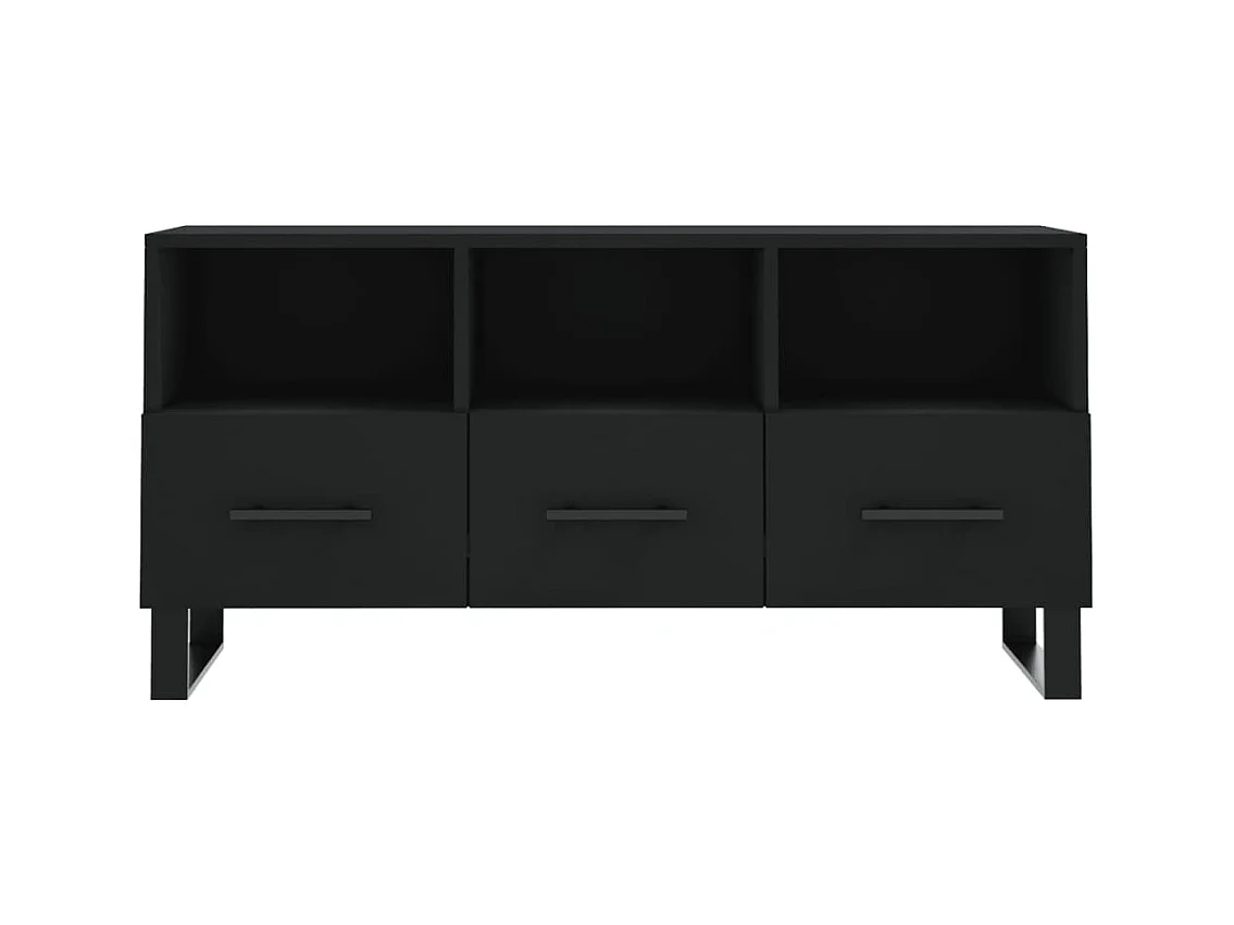 Schwarzer TV-Schrank 102x36x50 cm Holzwerkstoff