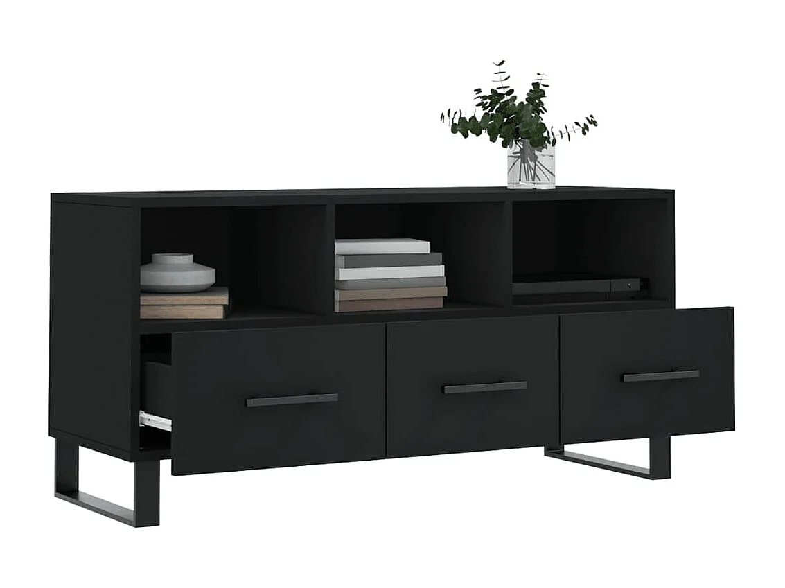 Mobile TV nero 102x36x50 cm in legno ingegnerizzato