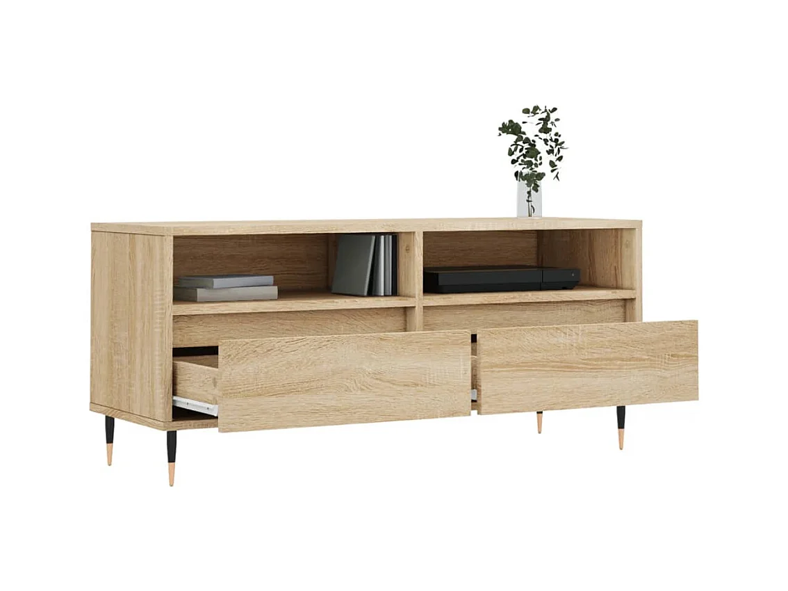 Sonoma eiken tv-kast 100x34,5x44,5 cm bewerkt hout