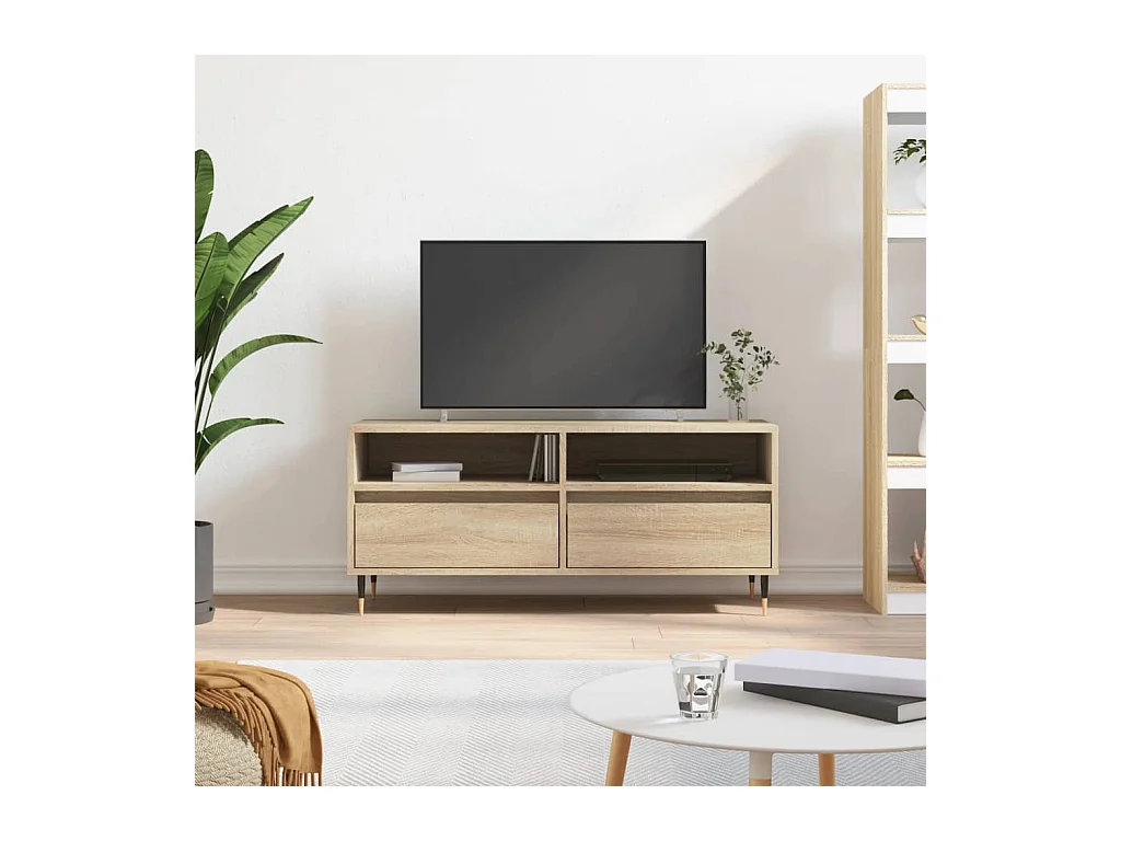 Sonoma eiken tv-kast 100x34,5x44,5 cm bewerkt hout
