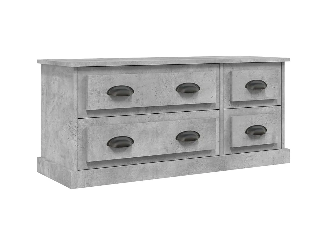 Meuble TV gris béton 100x35,5x45 cm bois d'ingénierie