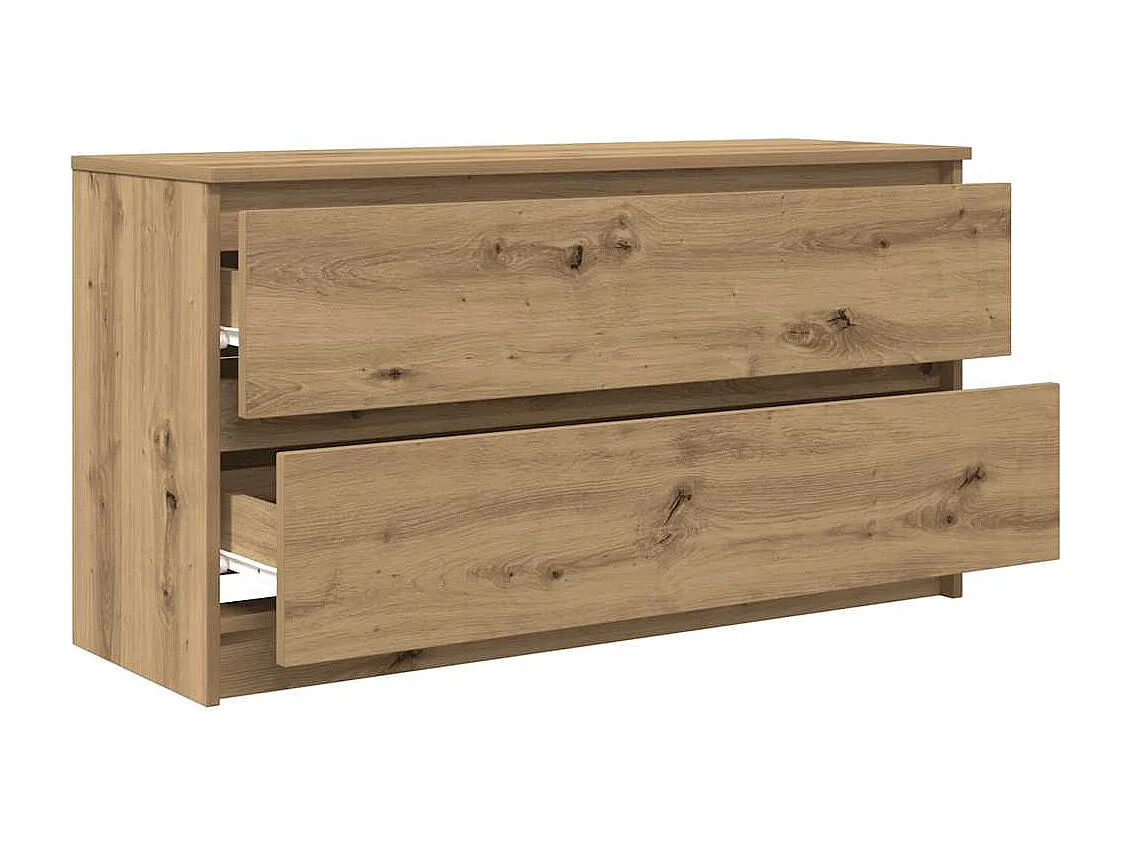 Meuble TV chêne artisanal 100x35x54 cm bois d'ingénierie
