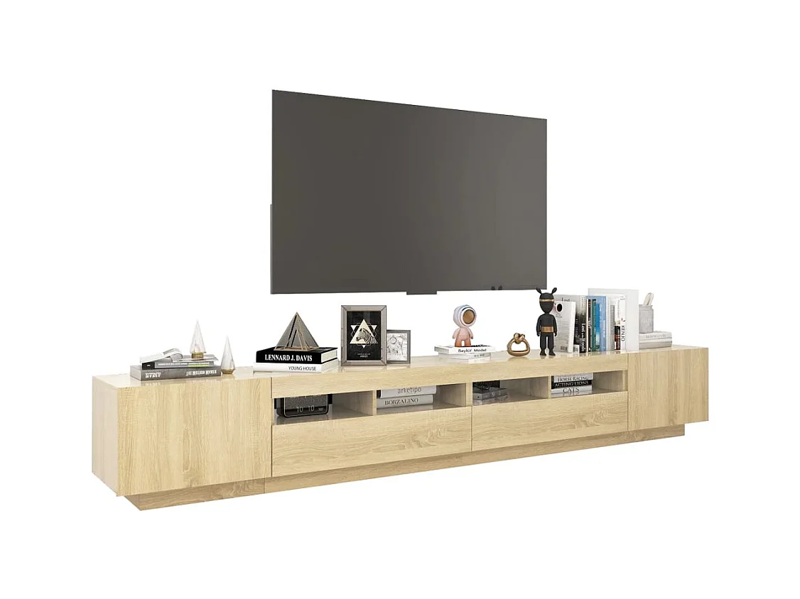 TV-meubel met LED-verlichting Sonoma eiken 260x35x40 cm