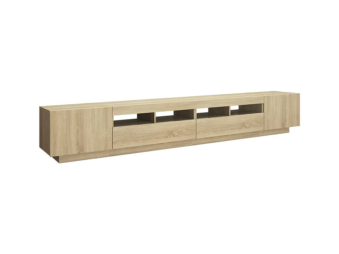 TV-meubel met LED-verlichting Sonoma eiken 260x35x40 cm